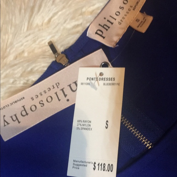 NWT navy & studded PHILOSOPHY dress  - Picture 4 of 7